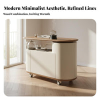 1 Rotating Tea Trolley Cabinet with Swivel Table Mobile Side Table Storage and Rolling Casters Modern Minimalist Style Suitable for Apartment Dwellers Living Room Balcony
