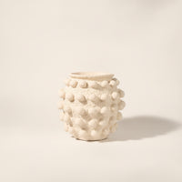 Sculptural Vase Textured Ball-Patterned Vase Modern Organic Vessel for Interior Decorators, Tabletop, Living Room, Bookshelf