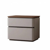 Two-Drawer Night Cabinet Sturdy Structure Bedside Table Wear-Resistant Finish