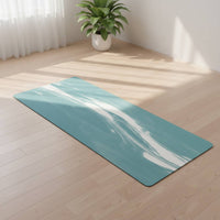 Marbled Fitness Mat with Strap Thick Fitness Mat Rectangular Carrying Strap Cushioned for Home Workouts