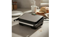 Non-Stick Plates Panini Press Double-Sided Heating Contact Grill Multi-Functional Indoor Electric Grill 180° Flat Opening for Dorm Room
