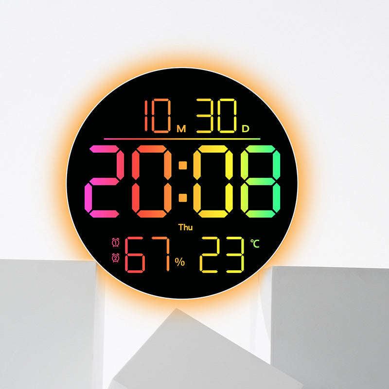 RGB LED Wall Clock with Color Changing Display and Ambient Light