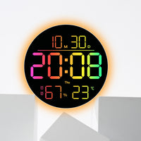 RGB LED Wall Clock with Color Changing Display and Ambient Light