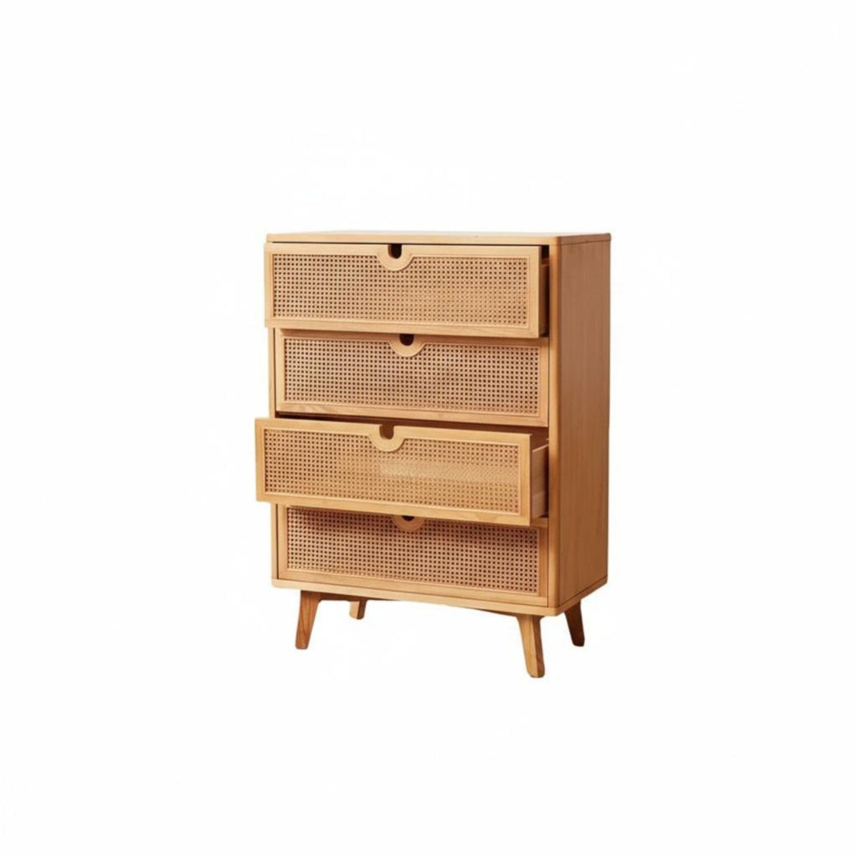 3-Drawer Rattan Chest of Drawers Japanese Design Home Furnishing Minimalist Aesthetic Long-Lasting Construction