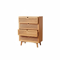 3-Drawer Rattan Chest of Drawers Japanese Design Home Furnishing Minimalist Aesthetic Long-Lasting Construction