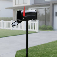 Metal Mailbox Post Lockable Freestanding Mailbox with Post Rainproof for Garden