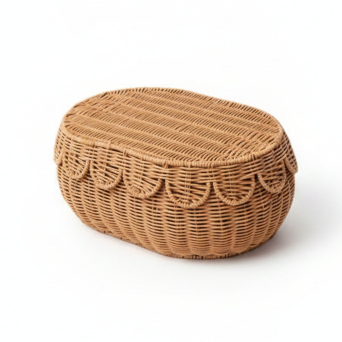 Rattan Box with Lid Portable Woven Box with Lid Stackable for Bathroom