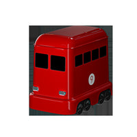 Cartoon Bus Trash Can with Wheels, 12L, Plastic, Press-Open Lid