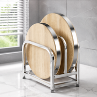 Cutting Board and Pot Lid Holder, Thickened Silver Steel, Hygienic Kitchen Drainer, Multifunctional Countertop Organizer