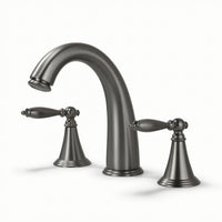 Two Handle Washroom Faucet Deck Mounted Split Style Faucet Sturdy for Vanity