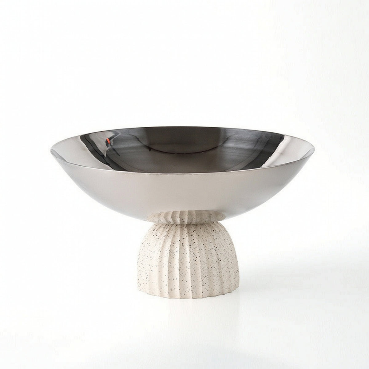 Pedestal Fruit Bowl Polished Fruit Bowl with Pedestal Fluted Tableware for Hosts