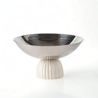 Pedestal Fruit Bowl Polished Fruit Bowl with Pedestal Fluted Tableware for Hosts