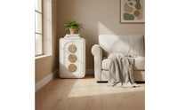 Solid Wood Board Construction Cream Accent Cabinet Multi-Functional Wooden Storage Organizer Long-Lasting and Stable Freestanding Accent Cabinet Effortless Sliding Drawers for Families, Dining Room, Bedroom