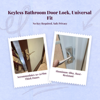 Keyless Bathroom Door Lock, Privacy Protection, Aluminum Alloy, Easy Installation, Childproof, Universal Fit