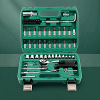 68 Pieces Socket Wrench Set Portable Mechanics Tool Kit in Order Tool Kit with Sockets for Vehicle Owners, Garage, Roadside Emergency