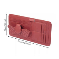 Multi-Compartment Visor Organizer Space Compact Car Visor Organizer Does Not Block Visibility Car Glasses Clip Holder for Driving