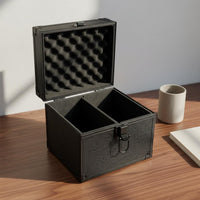 Portable Handle PSA Card Storage Box Lockable Clasp Aluminum Card Case Hard Shell Shockproof for Collectors, Travel