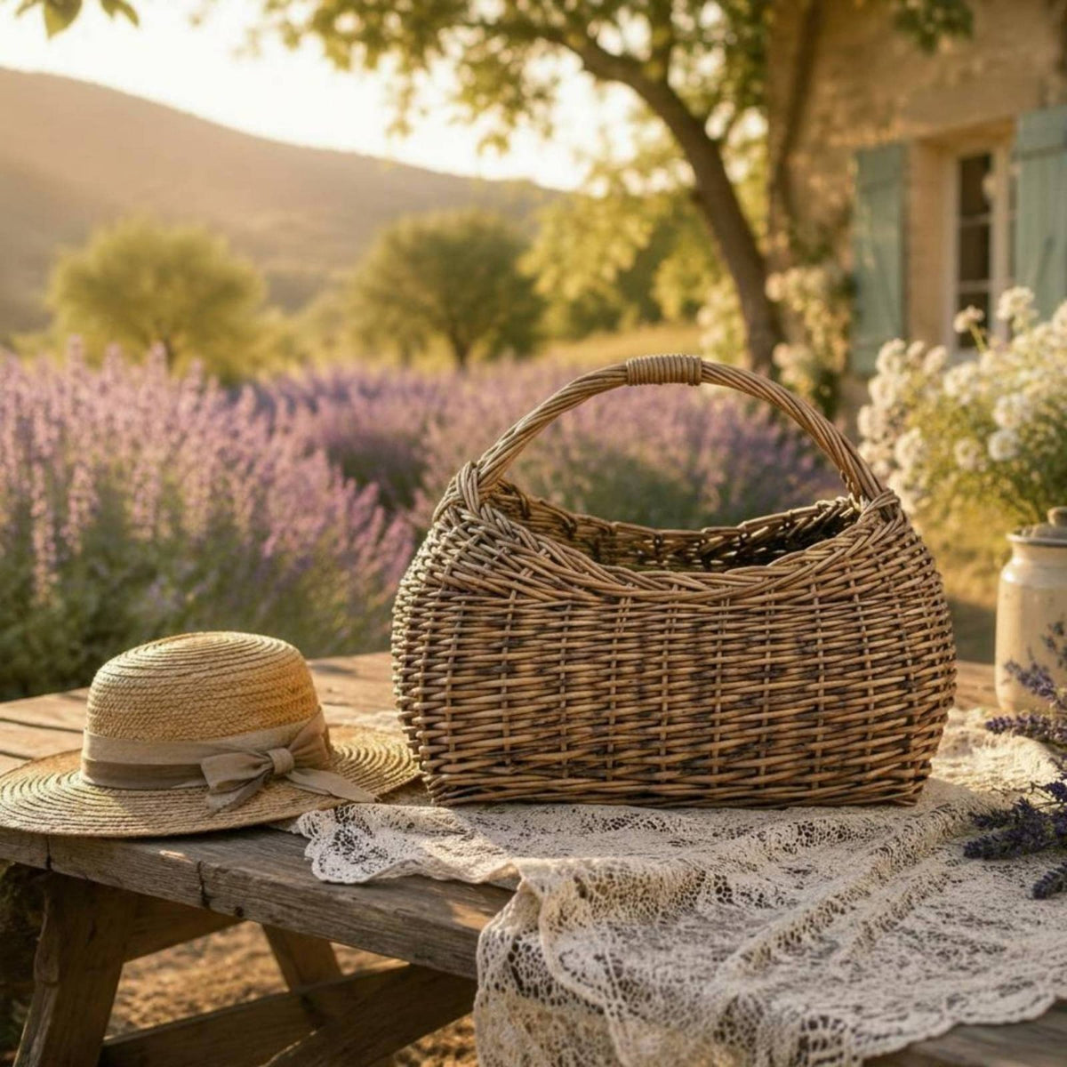 Handwoven Wicker Basket Bag Arched Handle Wicker Basket Bag Lightweight Carrying Accessory for Display