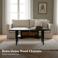 Woven Top Accent Table Sturdy Wood Construction Living Room Furniture French Aesthetic Retro Aesthetic for Lounge Area, Study