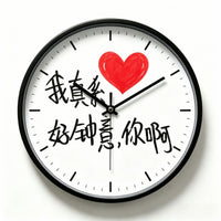 Love Heart Shaped Wall Clock Charming Decorative Wall Clock Minimalist for Living Room