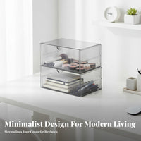 Clear Multi-Drawer Unit Space-Saving Makeup Container Dustproof for Desk, Women