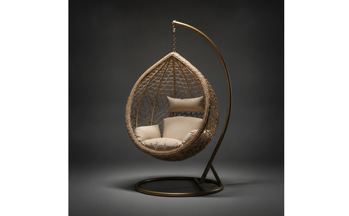 Cushioned Hanging Chair with Stand Comfortable Egg Chair with Stand Comfy Furniture Sturdy for Backyard