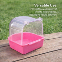 Bird Bath Tub for Cages, Pet Bird Bath Box, Hanging Bathtub Bird Cage Accessory, #variant:Green