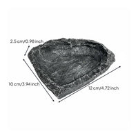 2 Pieces Rock Look Terrarium Pet Bowl Multi Use Pet Supply Low-Low-Rise Design