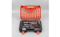 Portable Mechanics Tool Set Compact Socket and Ratchet Set Long-Lasting Bit Driver Comfortable for DIYers