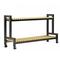 Four-Tier Rolling Planter Shelf Stepped Layout Four-Tier Rolling Plant Stand Mobile with Lockable Wheels Space-Saving