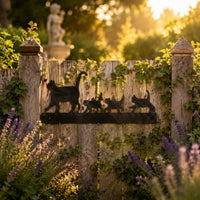 Mother Cat and Kittens Decor Weather-Resistant Cat Family Ornament Rustic Style Outdoor Decoration