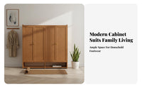 Freestanding Footwear Storage Unit Large Capacity Entryway Storage Cabinet Modern Minimalist Freestanding Shoe Rack with Doors for Hallway