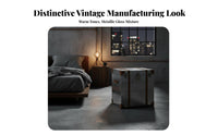 Stacked Luggage End Table Suitcase-Inspired Design Nightstand Vintage Aesthetic Multipurpose Use for Renters, Students, Entryway