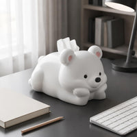 Bear Tissue Box Desktop Cute Bear Tissue Holder Soft Design for Living Room