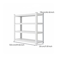 1 Adjustable Freestanding Shelving Unit Heavy Duty Metal Rack Utility Shelf Five-tier Storage Rack Durable Carbon Steel Suitable for Kitchen Workshop Warehouse Household Commercial
