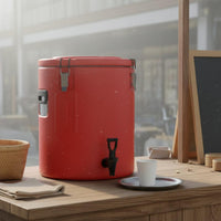 Professional Milk Tea Container Triple Tier Insulation Stainless Steel Insulated Barrel Professional Thermal Container Wide