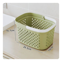 Portable Shower Tote Multipurpose Draining Bath Basket Wide Opening Shower Basket for Dormitory, Washroom