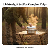 Non-Stick Camping Steamer Pot Set Lightweight 4.5L Outdoor Cooking Pot Large Capacity for Campers, Backpackers, Backpacking