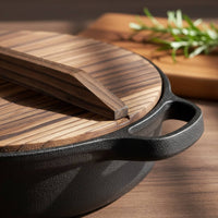 Induction Compatible Cast Iron Skillet Natural Non-Stick Flat Bottom Cast Iron Pot Excellent Heat Retention Flat Bottom Skillet Scratch Resistant