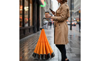 Automatic Close Inverted Umbrella Manual Open Umbrella with 24 Ribs Reflective Large for Drivers, Commuters, Rainy Days, Car, Night Walking