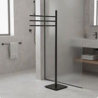 Stainless Metal Towel Rack Different Height Rods Rotating Towel Stand Compact Footprint Home Storage