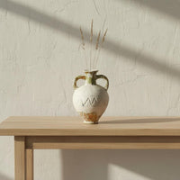 Handmade Aesthetic Vase Textured Surface Double Handle Vase Artisanal Appearance Home Decor for Shelf
