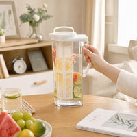 Slim Refrigerator Pitcher with Infuser Graduated Infusion Pitcher with Filter BPABPA-Safe Carafe with Lid Lightweight for Tea Lovers, Kitchen