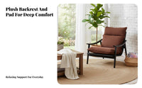 Upholstered Armchair with Wood Legs Removable and Cleanable Cover Upholstered Wood Frame Chair Vintage and Design Breathable
