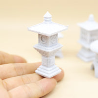 Miniature Japanese Stone Pavilion Model for Dollhouse Diorama