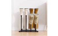 Black Metal Boot Rack Sturdy Upright Boot Stand Space-Saving