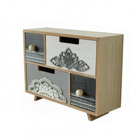Wooden Desktop Storage Cabinet Rectangular 2-Layer Drawer Cabinet Low Profile Wooden Desk Organizer for Office, Dressing Table