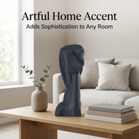 Abstract Face Art Statue for Office Living Room Bookshelf, Modern Ceramic Sculpt #variant:Black