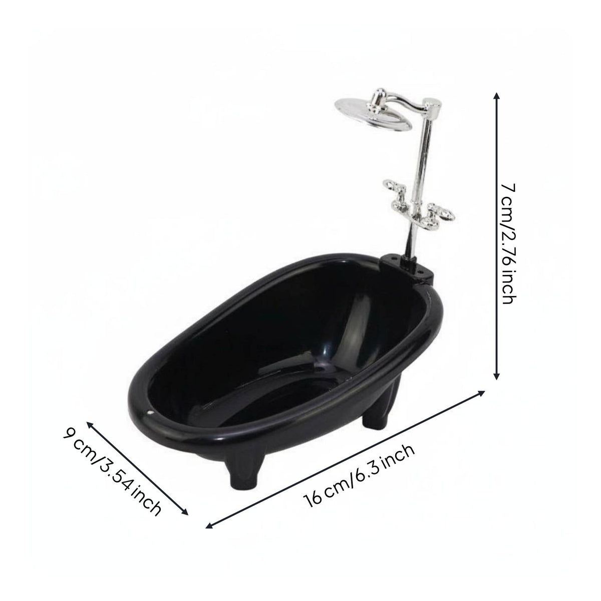 Realistic Design Doll Bathtub Polished Surfaces Miniature Bathtub Promotes Skill Development for Children, Dollhouse, Display, Photography