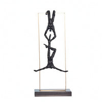 Abstract Sculpture Electroplated Human Figurine Artistic Sculpture with Frame for Homeowners, Living Room, Bookshelf, Office